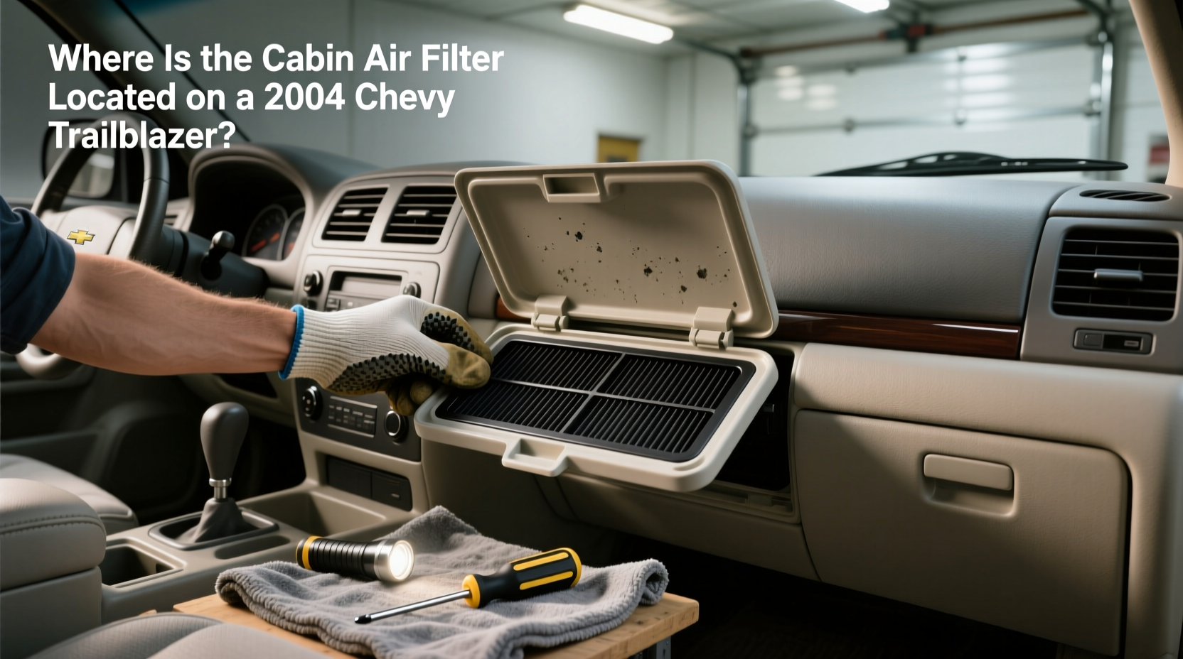2004 trailblazer cabin air filter location replacement