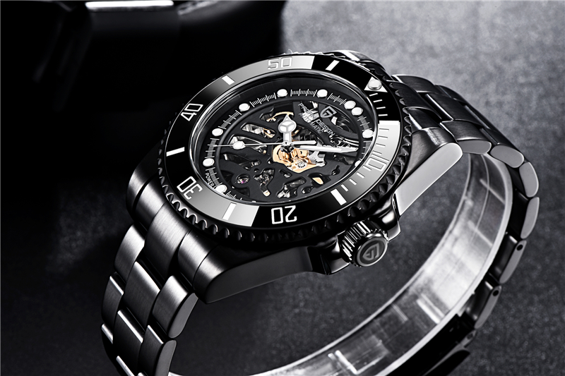 Nouveau PAGANI DESIGN Marque Hommes Montre Automatique Mécanique En Acier Inoxydable Saphir Verre 100 M Montres Étanches Reloj Hombre