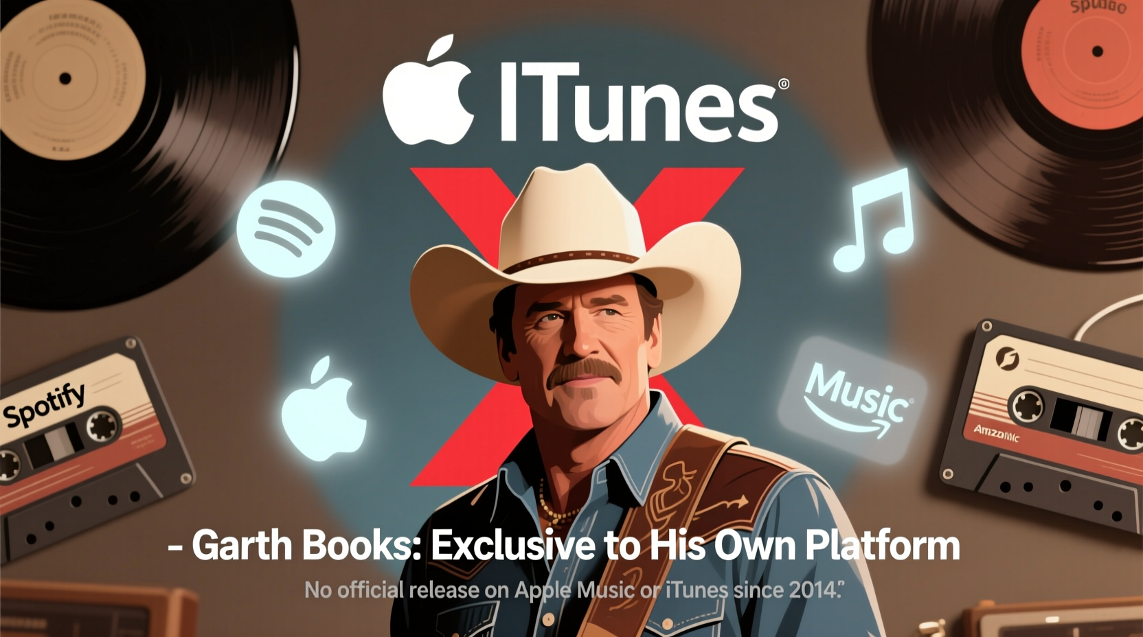 why isnt garth brooks on itunes streaming music absence