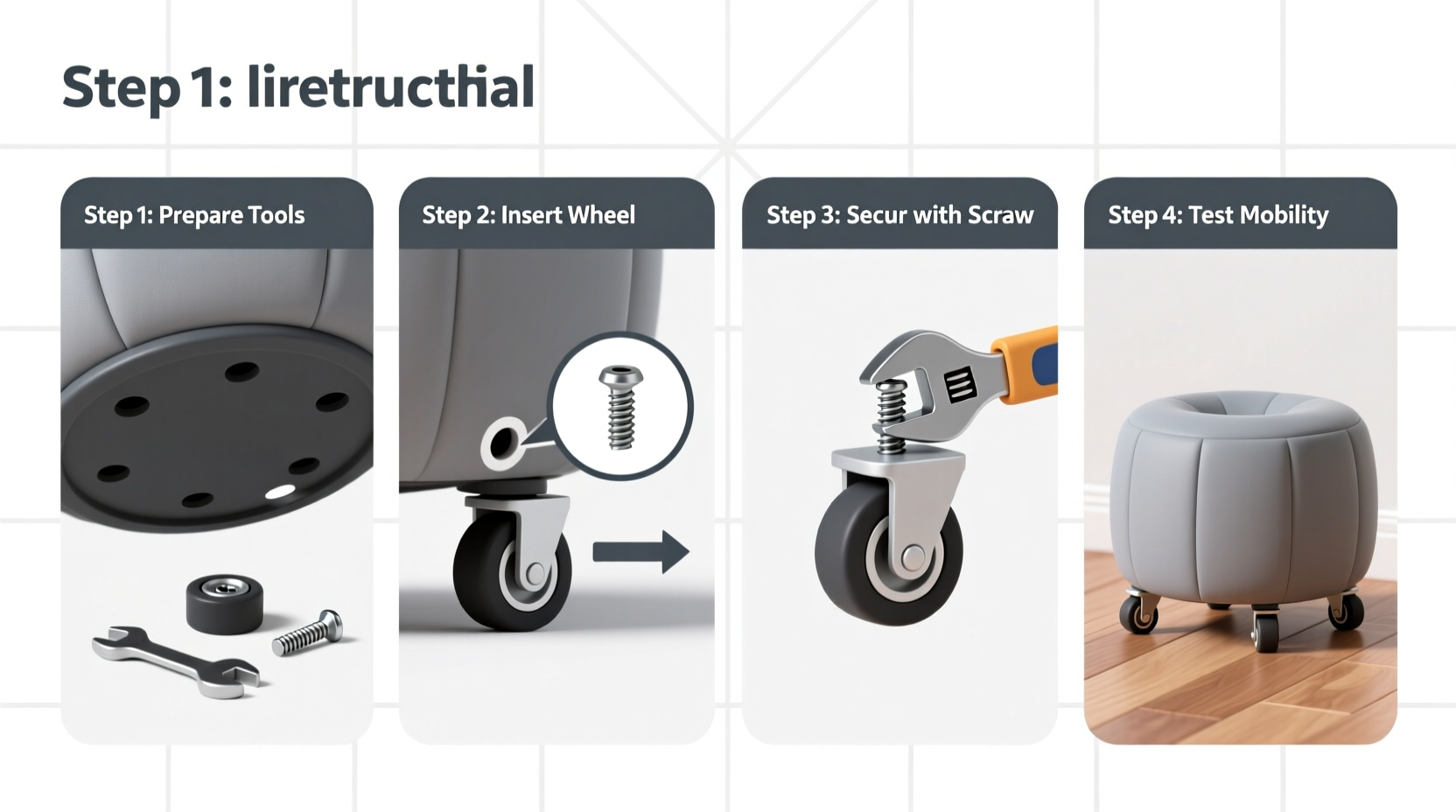 step by step guide how to easily attach wheels to your ikea pouffe for added mobility