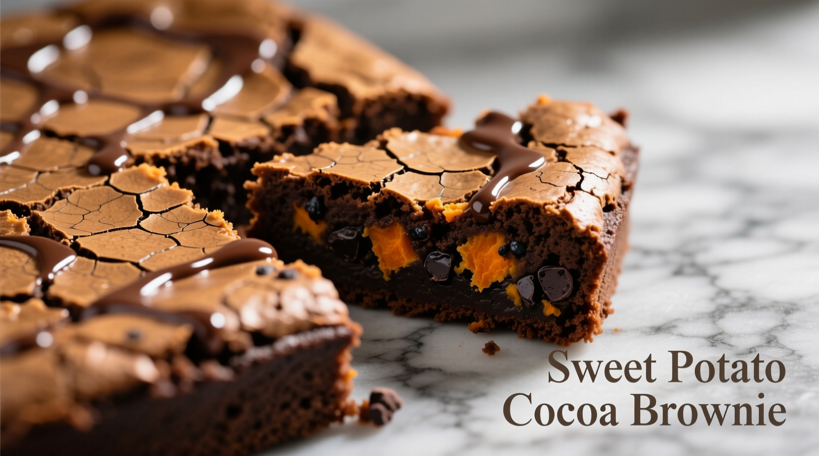 Fudgy sweet potato cocoa brownies with crackly top