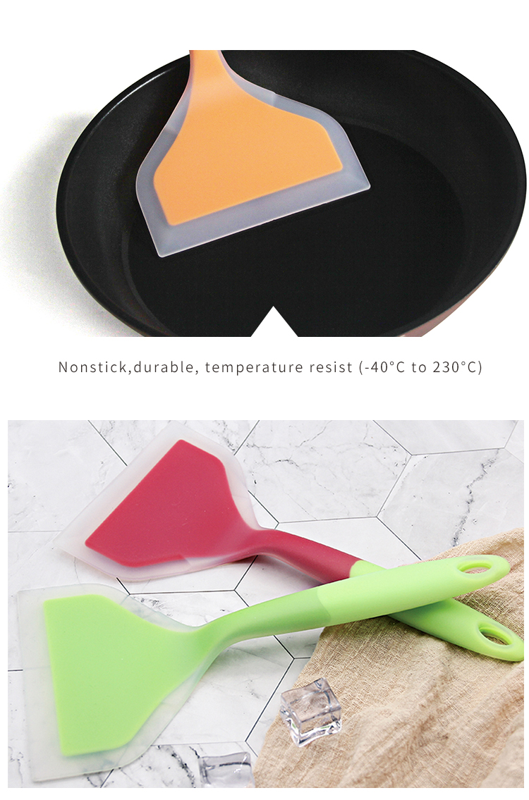 Hot Sale Christmas Heat-Resistant Nonstick Wide Silicone Omelette Pancakes Shovel Spatula Turner Kitchen Tools Silicone Scraper