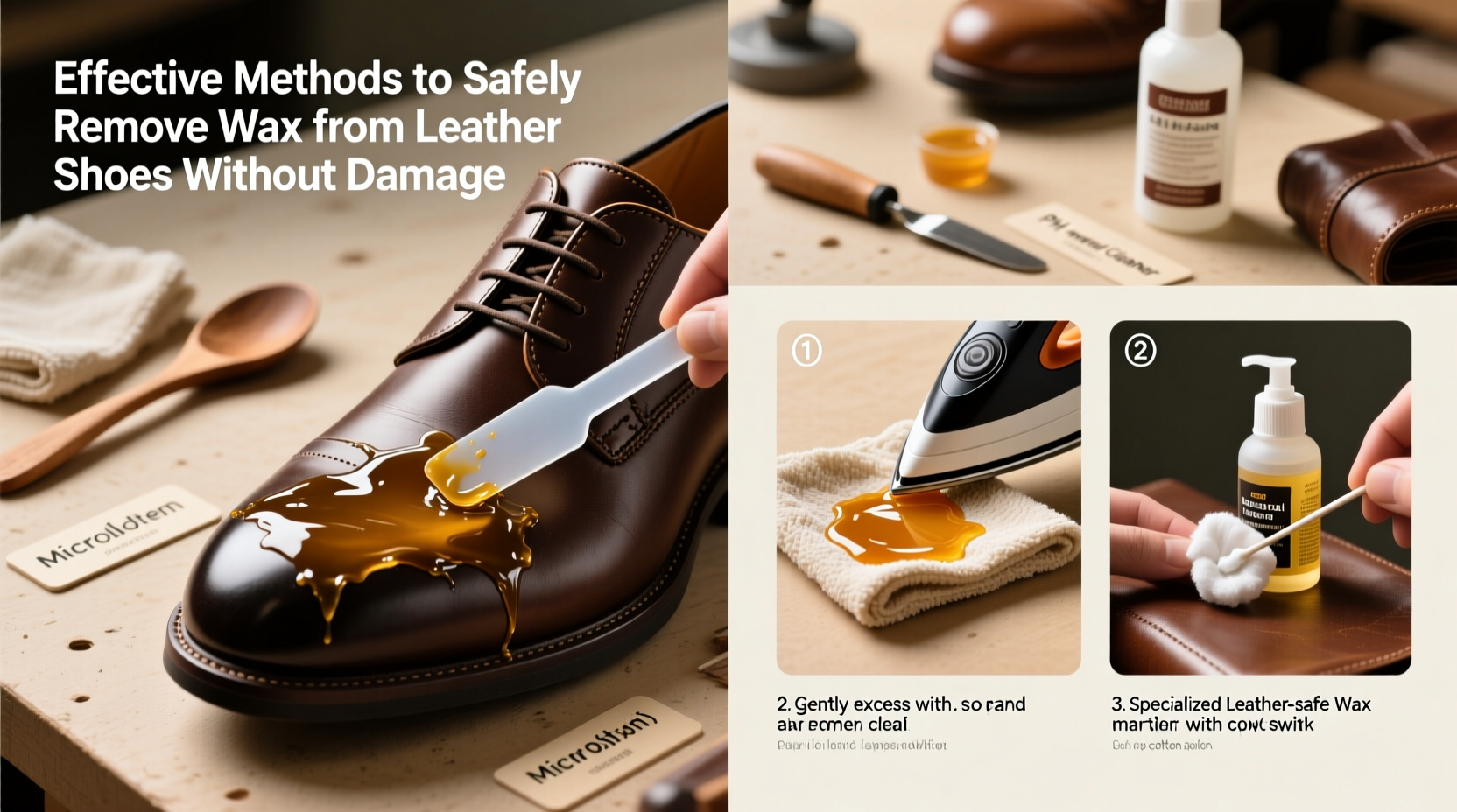 effective methods to safely remove wax from leather shoes without damage