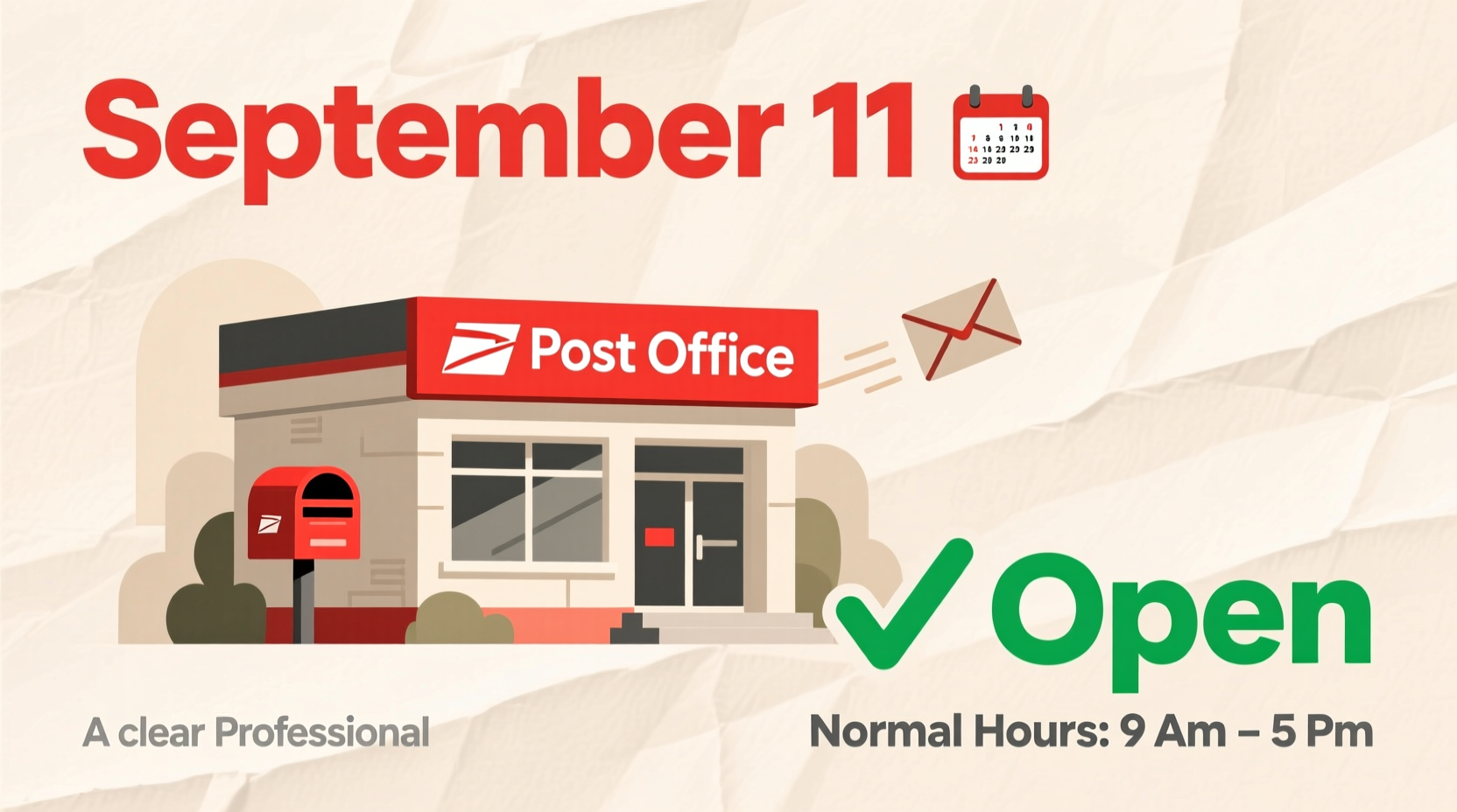 is the post office open on sept 11
