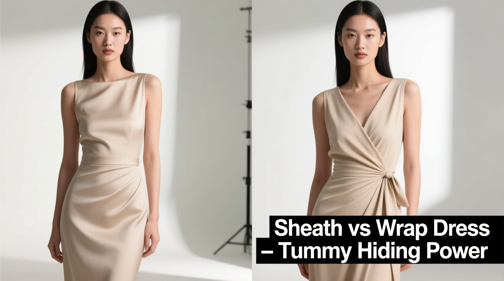 sheath dress vs wrap dress which one hides the tummy better
