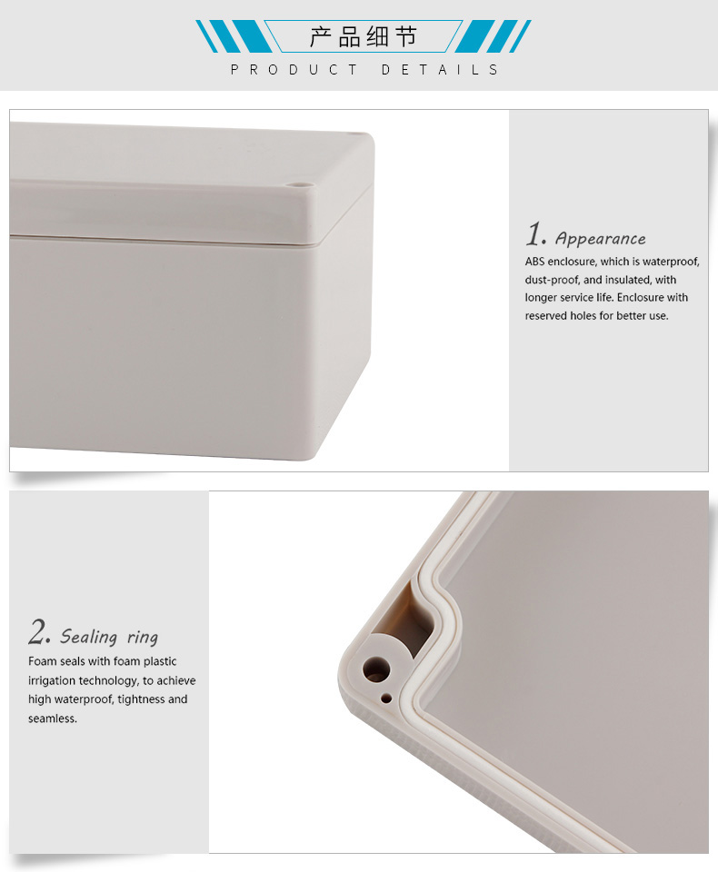 F Series ABS Wire Junction Box Waterproof Electronic Safe Case Plastic Boxes Plastic Organizer IP67 Waterproof Enclosure Box