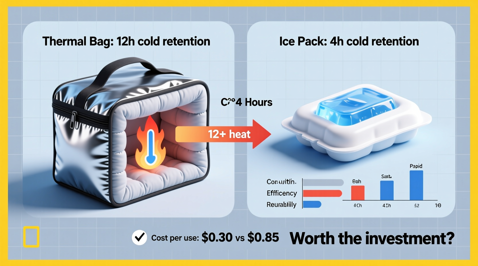 thermal bag vs ice pack which one keeps food colder longer and is it worth the price difference