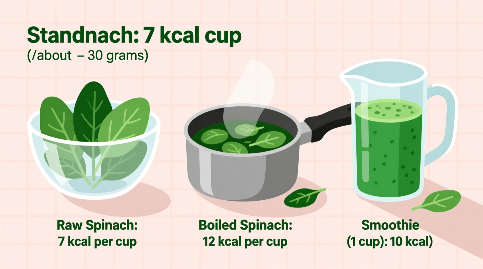 7 Calories: Exact Count in 1 Cup of Spinach (Raw vs Cooked)