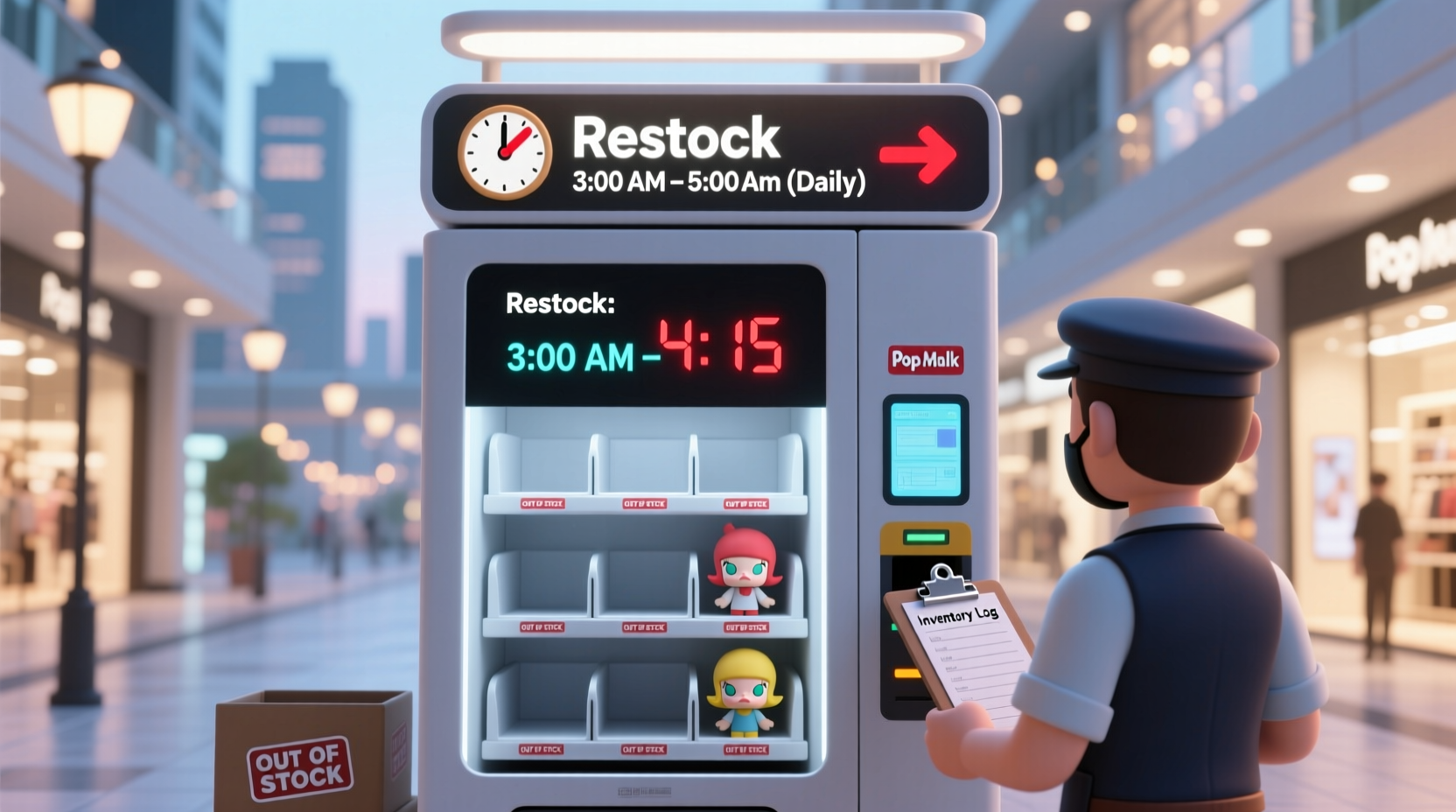 when do pop mart vending machines get restocked