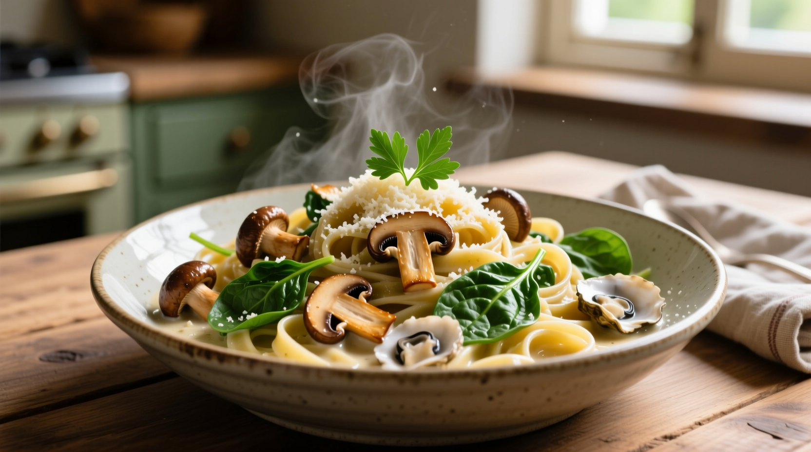 Mushroom and Spinach Pasta: Quick Creamy Recipe