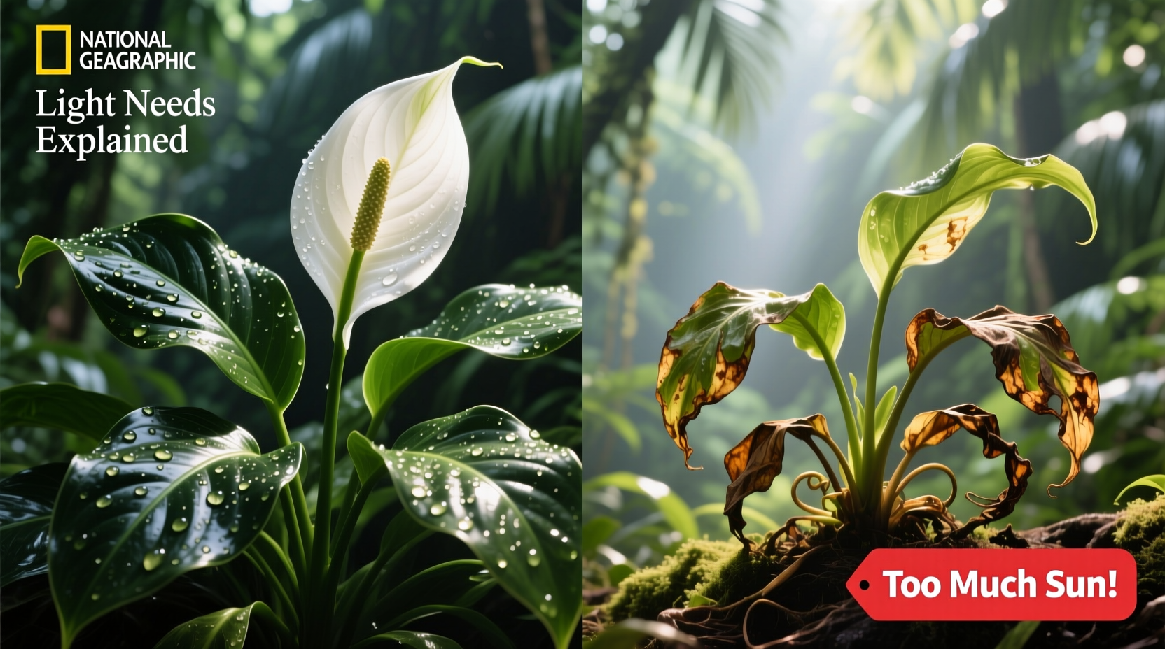 do peace lilies like sun