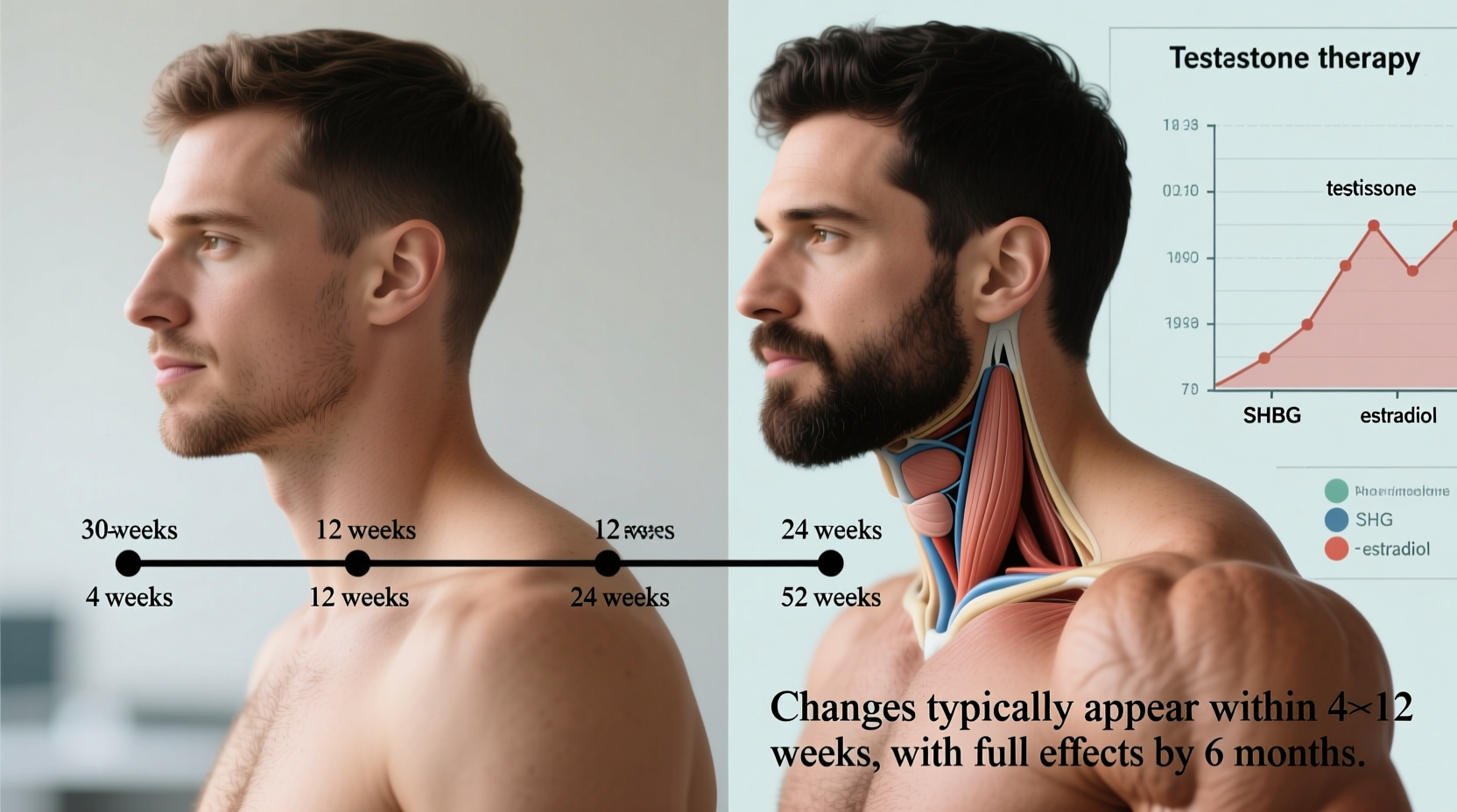 how long does it take to see changes after starting testosterone therapy