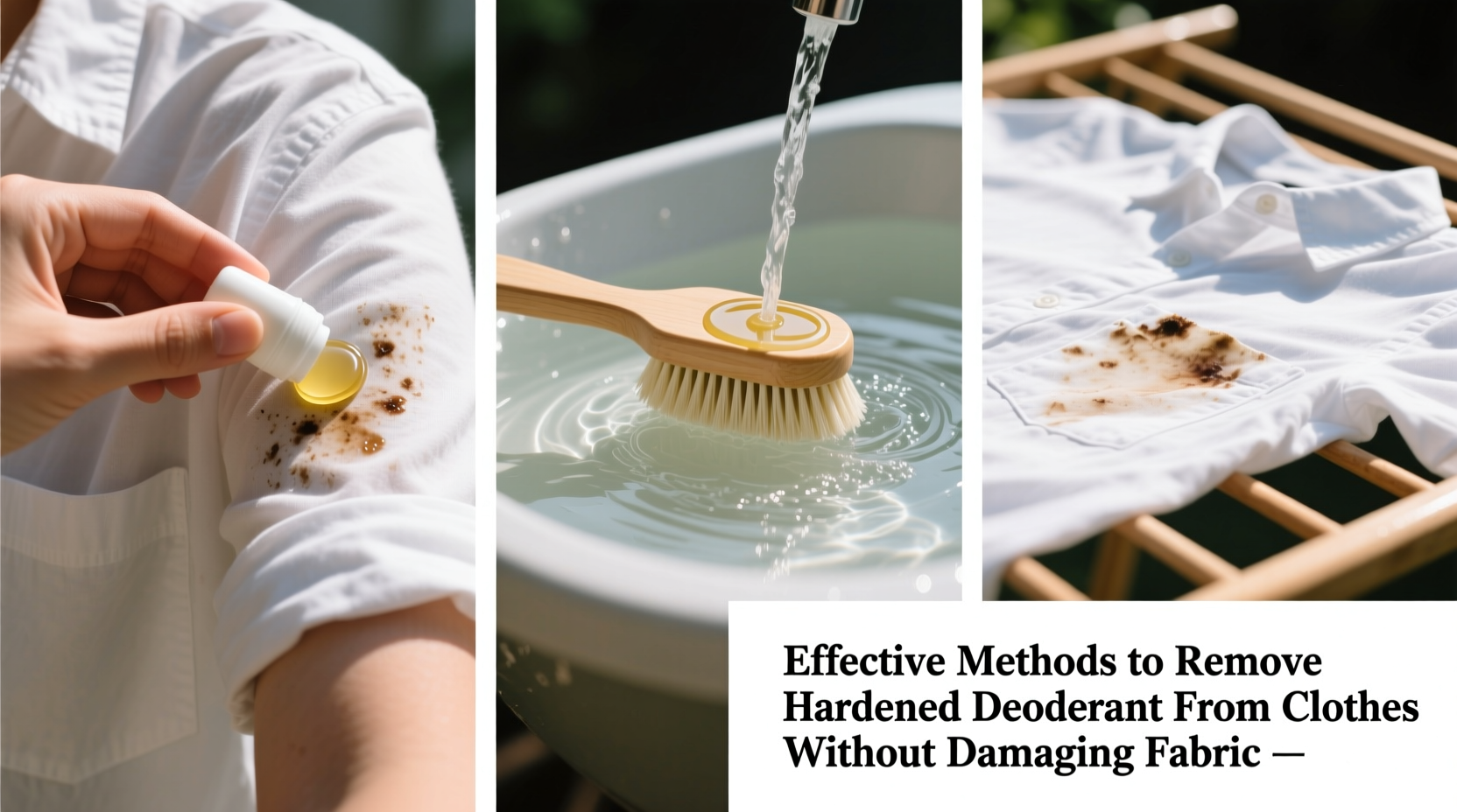 effective methods to remove hardened deodorant from clothes without damaging fabric