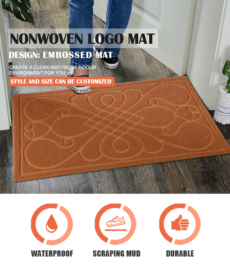 Embossed Velour Polyester custom front door mat(图1)