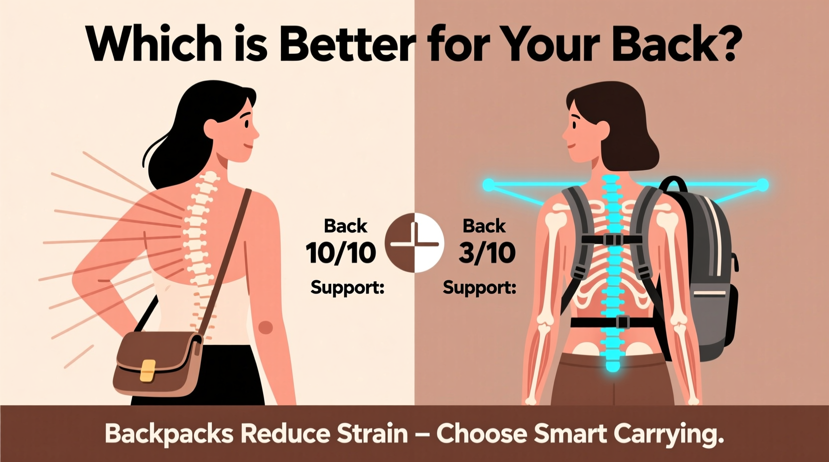 single strap purse vs backpack which is actually better for your back