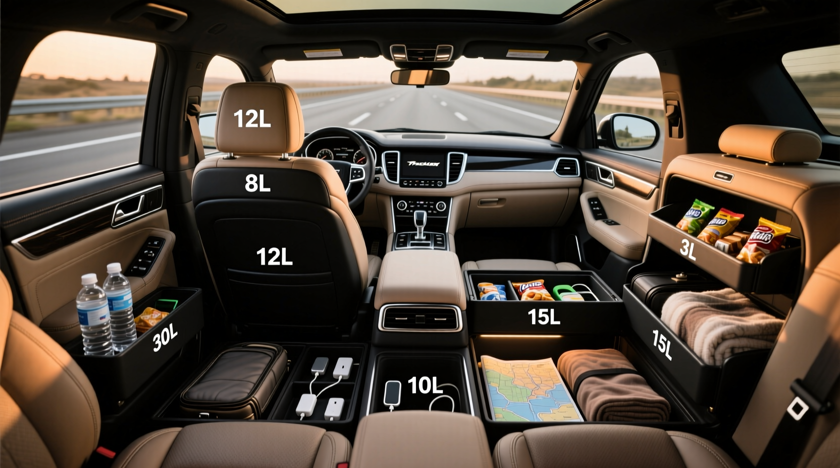 Trackhawk Interior Storage for Road Trips: Exact Volumes & Tips