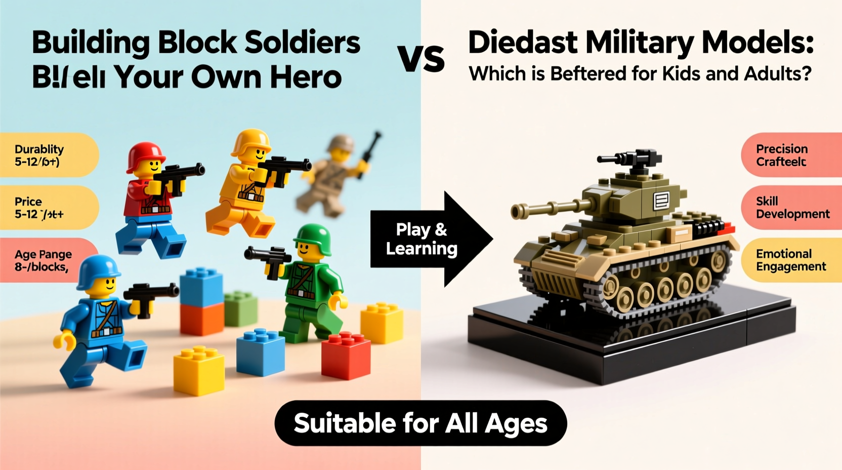 are building block soldiers better than diecast military models for kids or adults