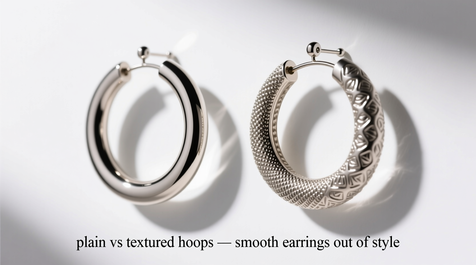 plain vs textured hoops are smooth earrings out of style
