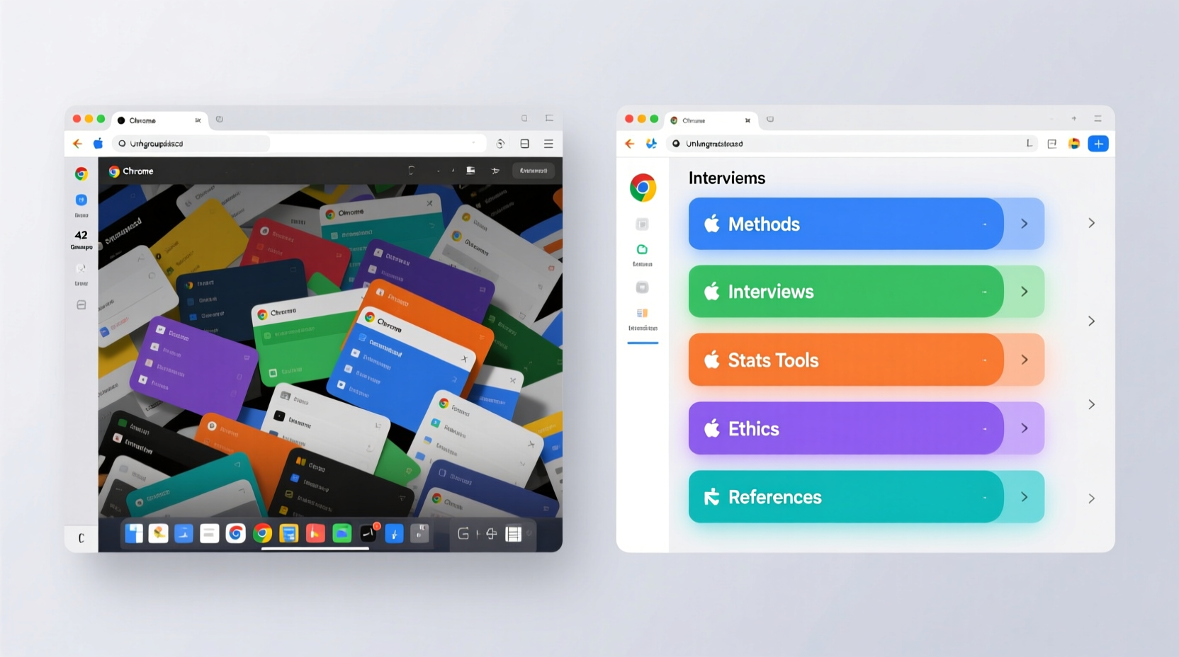 Browser tab overload and cognitive load visualization