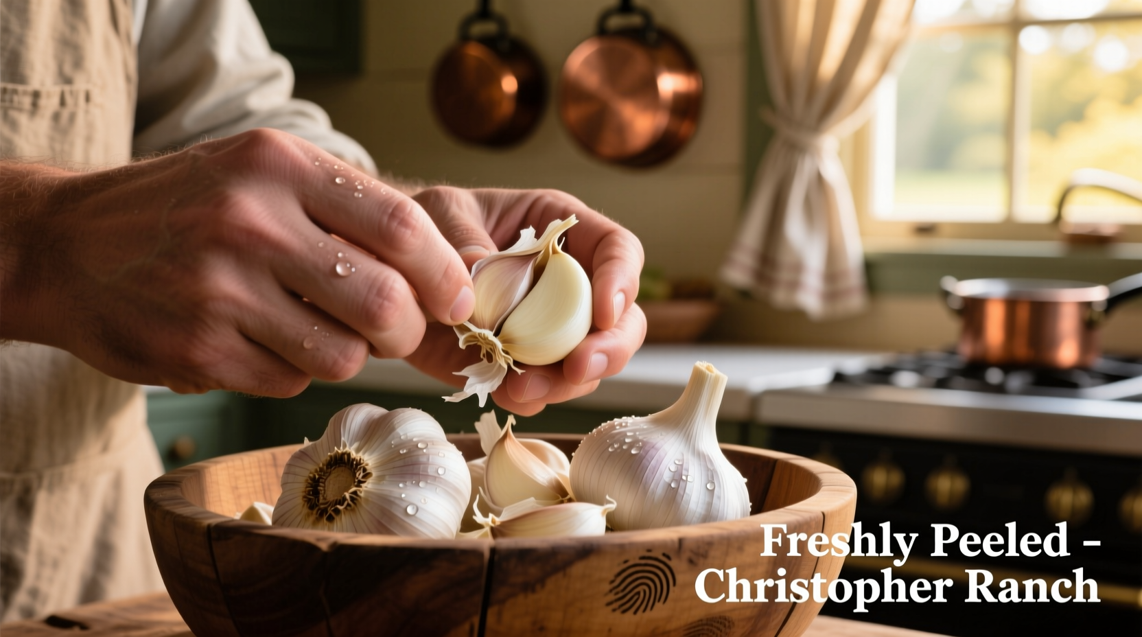 Christopher Ranch peeled garlic cloves in container