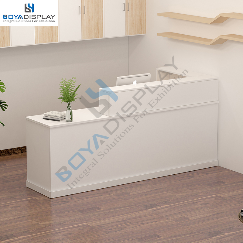 Custom Made white and black hair salon reception desk counter for retail store