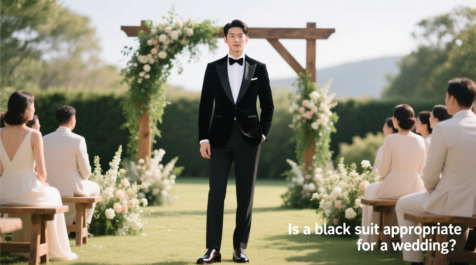 can you wear a black suit to a wedding