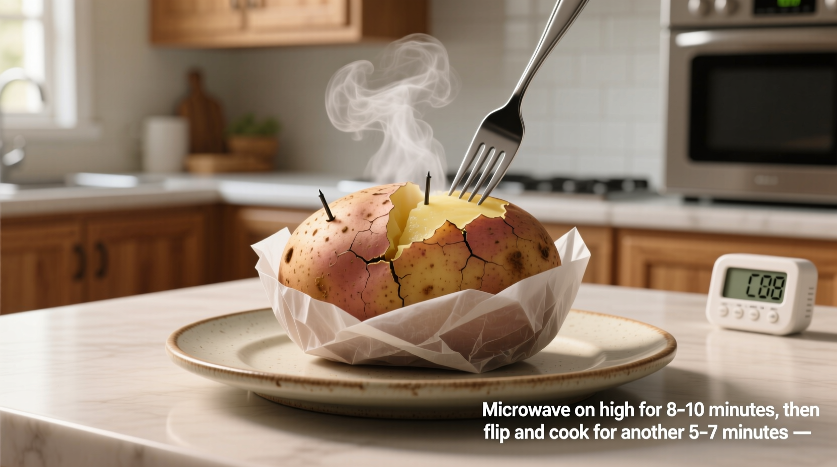 how to microwave a jacket potato