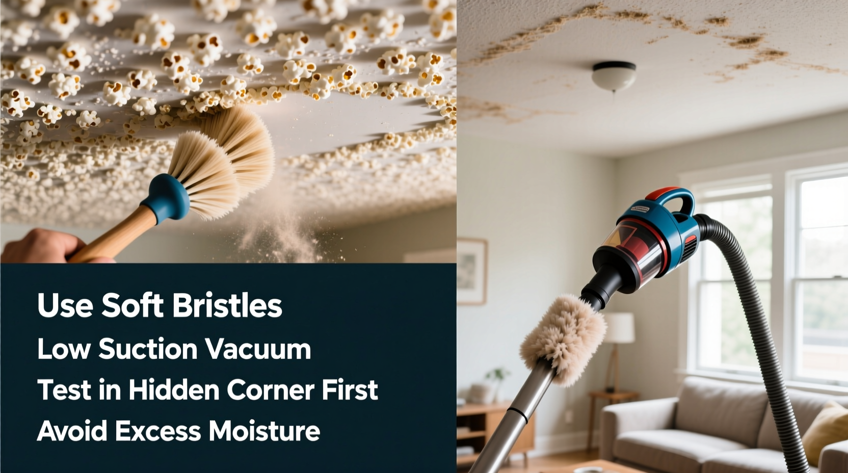 effective methods for safely cleaning popcorn ceilings without damage