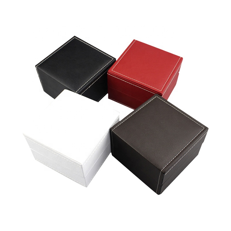 Деревянная коробка фабрика индивидуальная роскошная черная красная белая кожаная часовая коробка PU