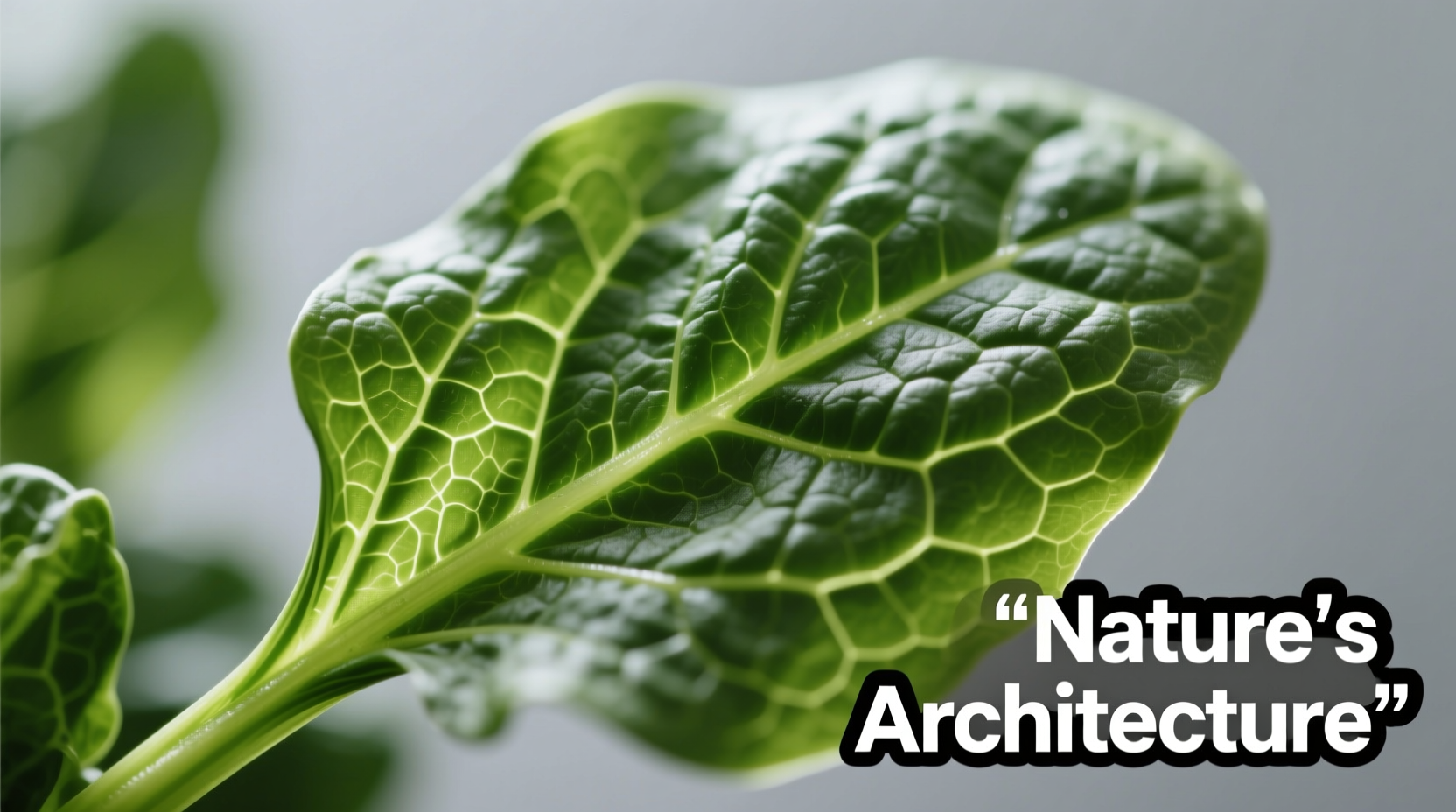 Fresh spinach leaves showing fiber structure