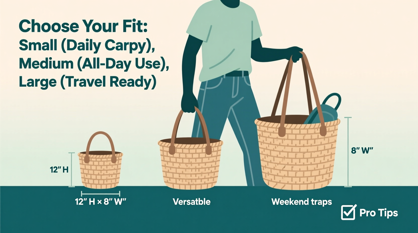 ultimate guide to selecting the ideal size for your woven bucket bag