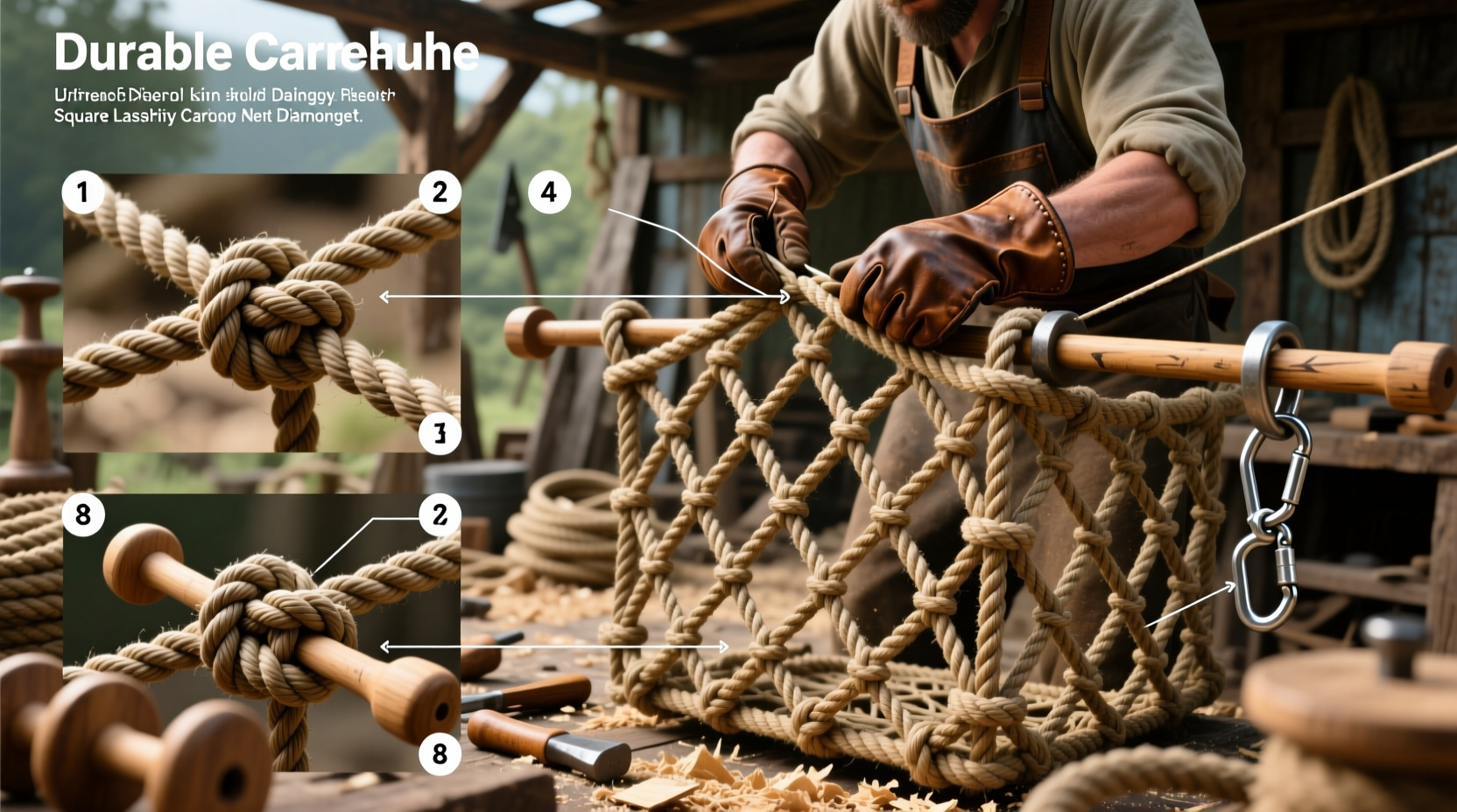 step by step guide to crafting a durable cargo net using rope techniques