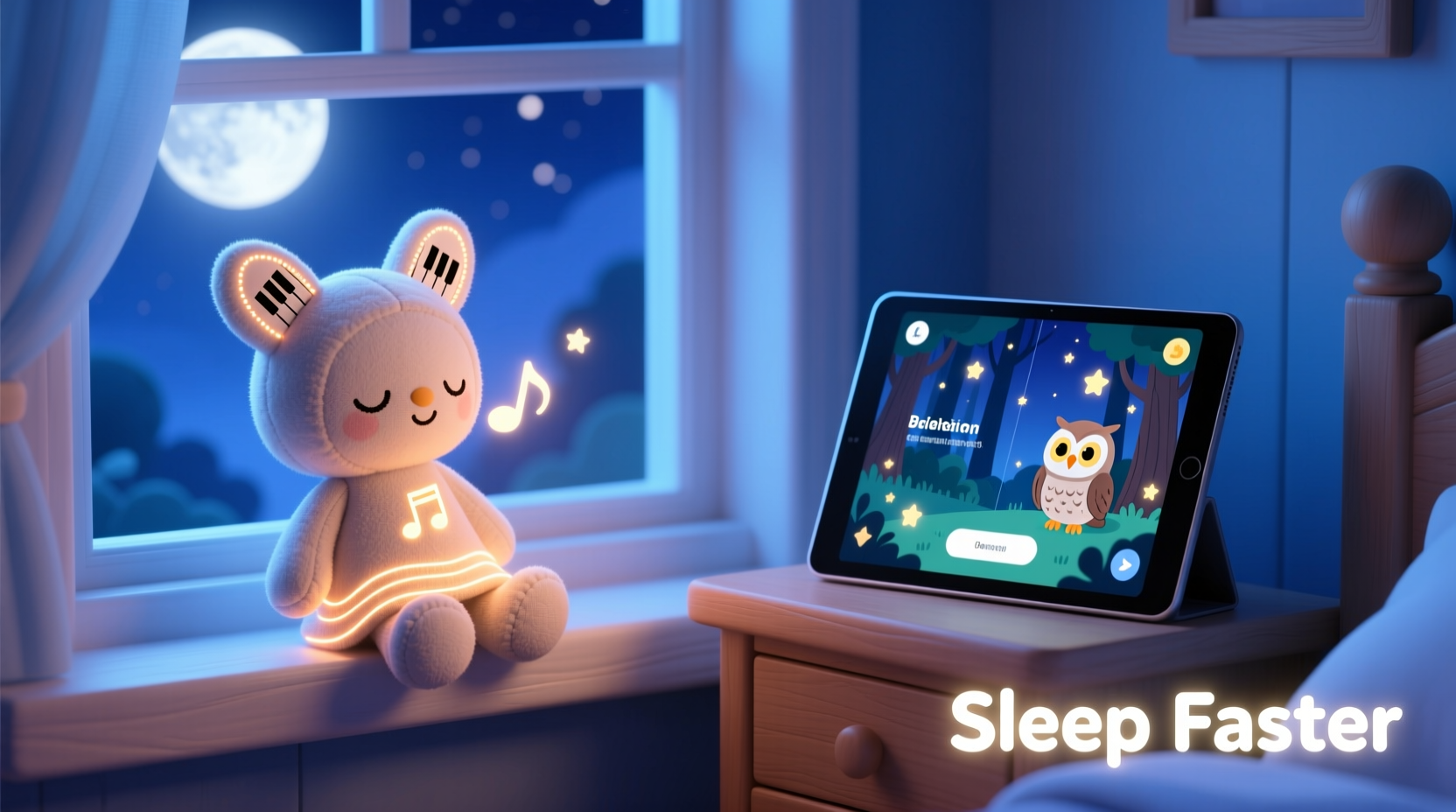 musical plush doll vs bedtime story app which actually gets kids to sleep faster