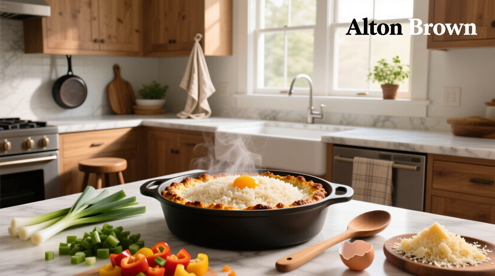 alton brown baked rice method