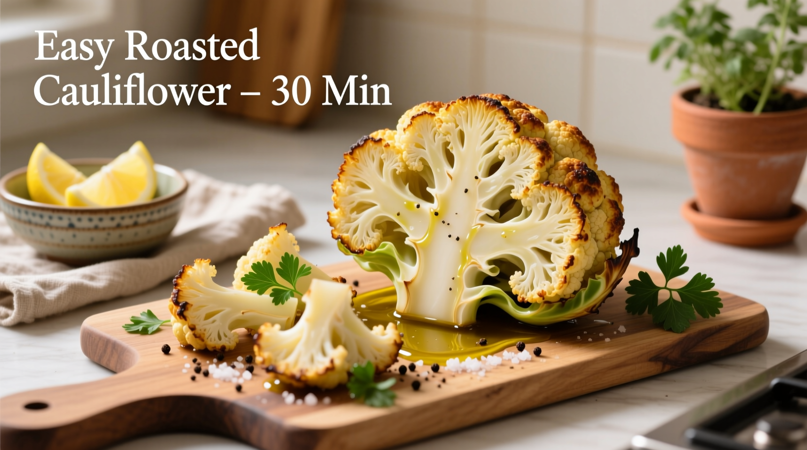 Easy Roasted Cauliflower Recipe: 5 Ingredients, 35 Minutes