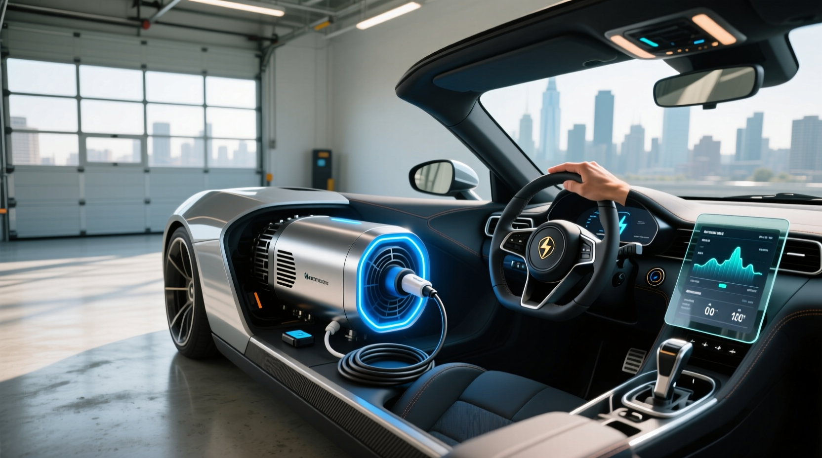 Electric supercharger unit mounted near engine bay