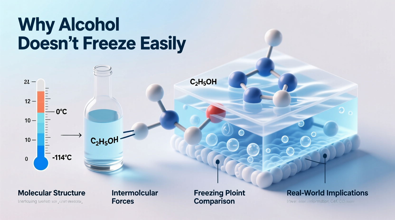 why doesnt alcohol freeze freezing points explanations