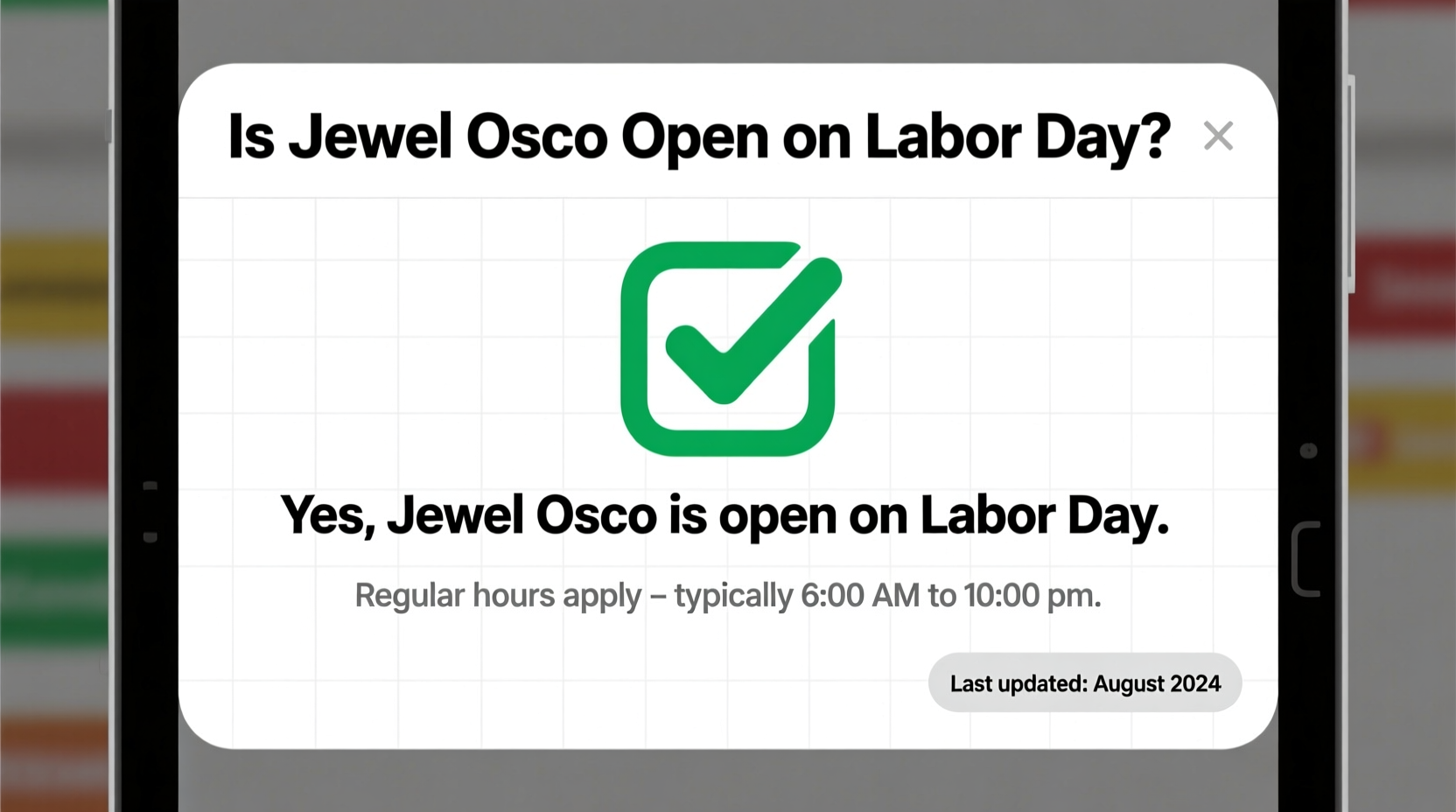 is jewel osco open on labor day