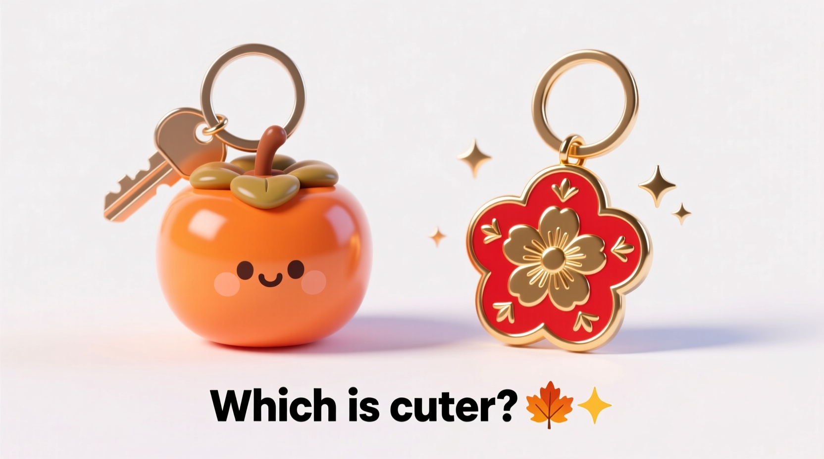 persimmon keychain vs enamel keychain which is cuter and more popular 2