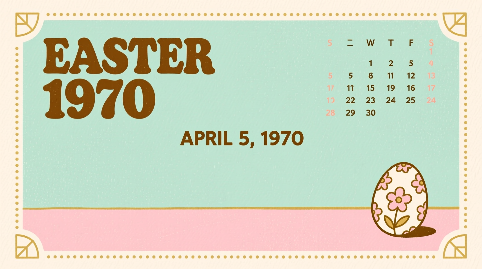 what date was easter 1970