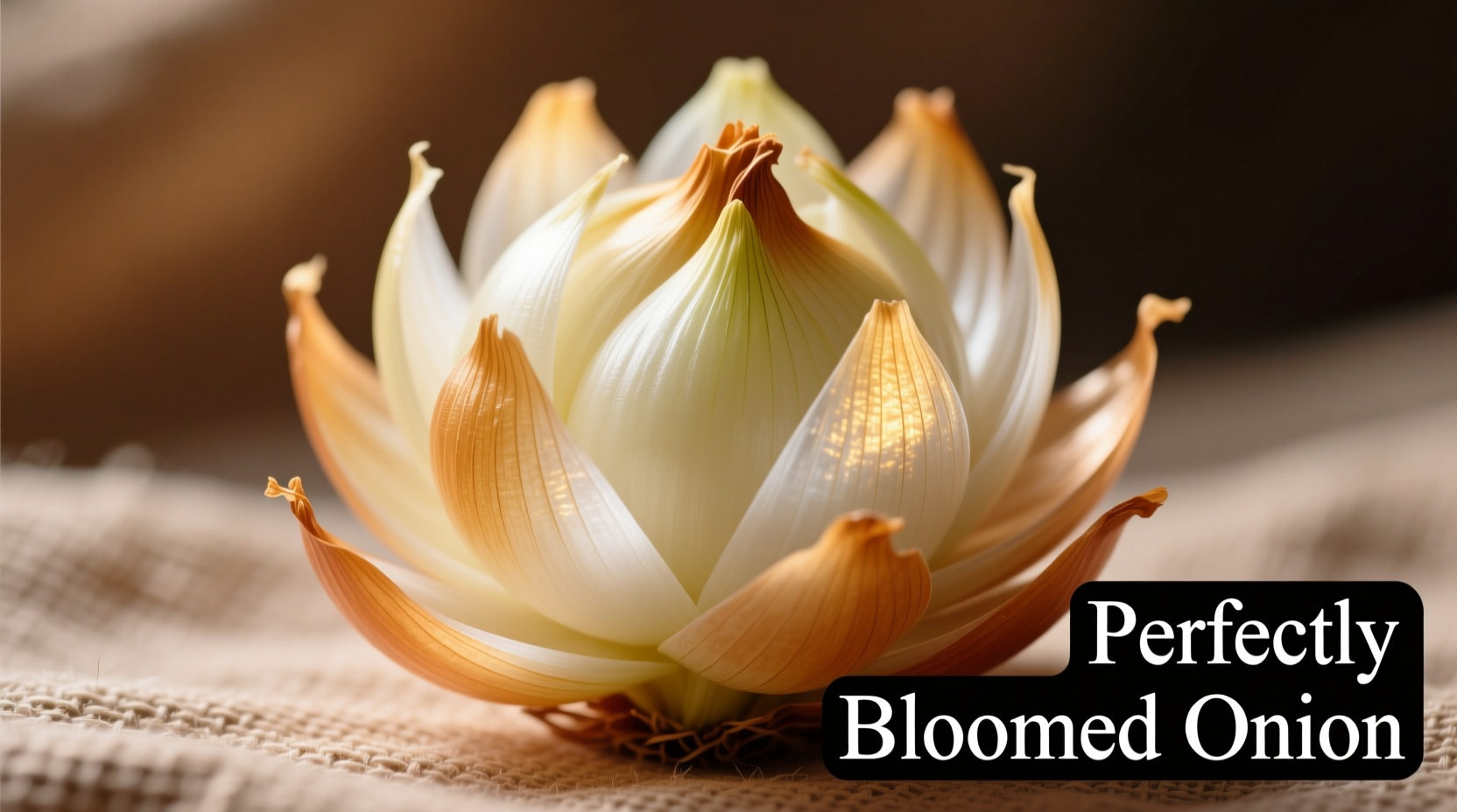 Perfectly bloomed onion with crispy petals