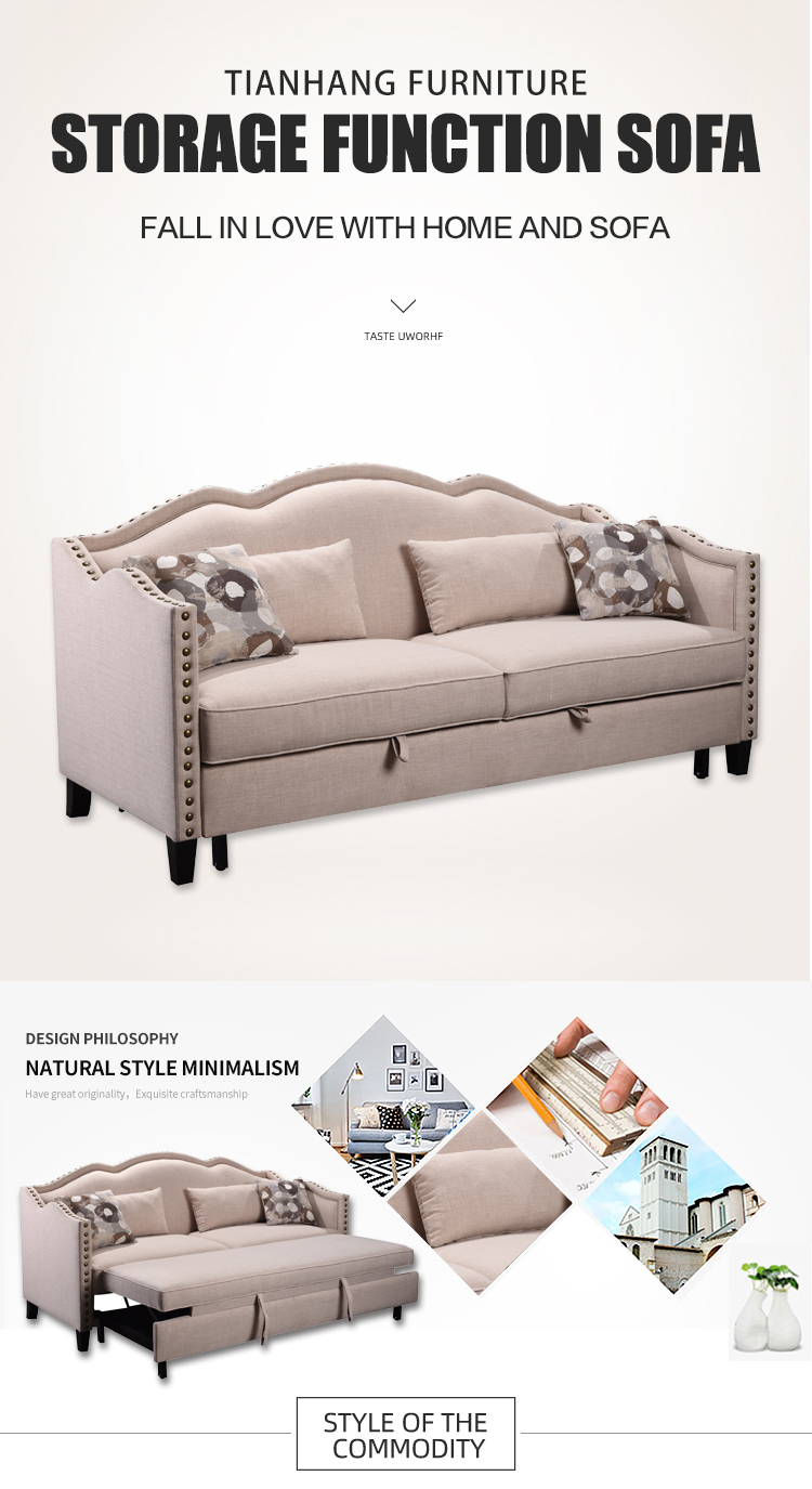 3 seater sofa bed for living room fabric sleeper sofa modern design with hign quality