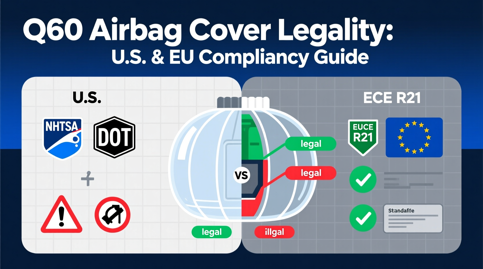 Q60 Airbag Cover Legality: U.S. & EU Compliance Guide