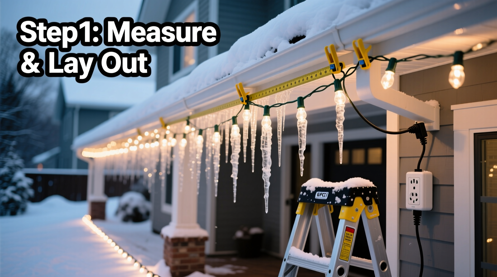 step by step guide to hanging icicle lights safely and beautifully