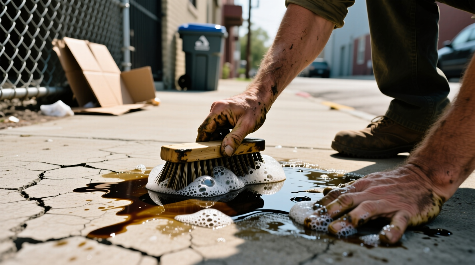 macgyver tip clean up gasoline stains with dish deterg