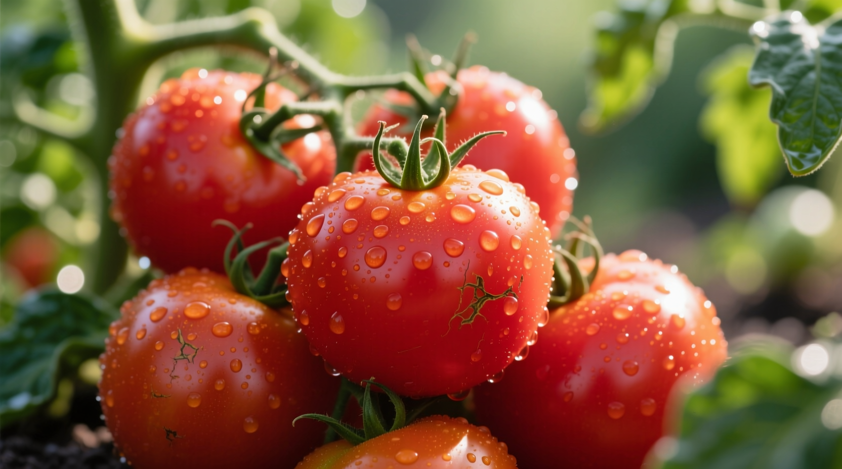 Fresh tomatoes showing vibrant red color and texture