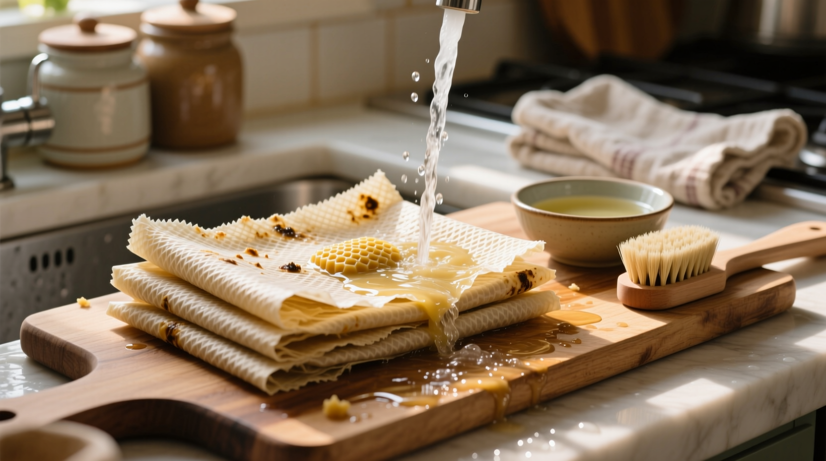 how to clean beeswax food wraps