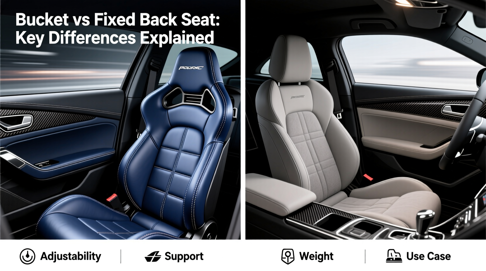 bucket vs fixed back sim seat