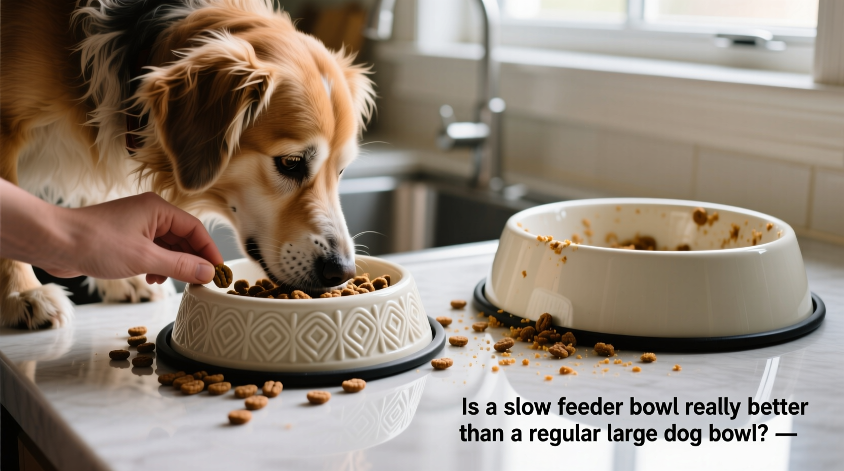 my dog eats too fast is a slow feeder bowl really better than a regular large dog bowl