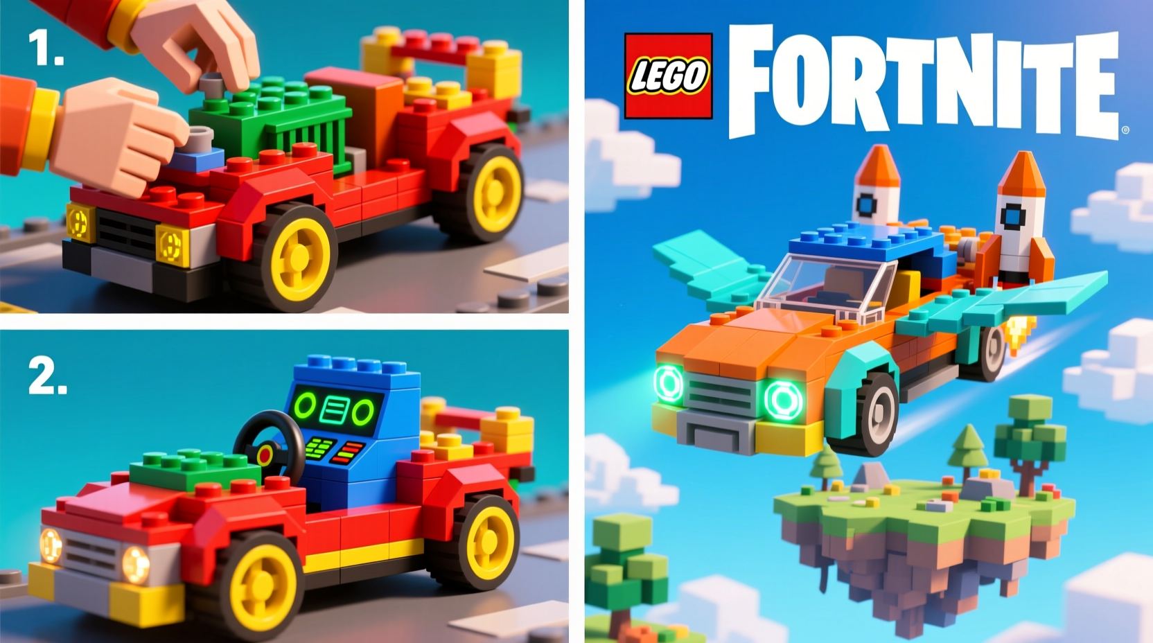 how to build a car in lego fortnite